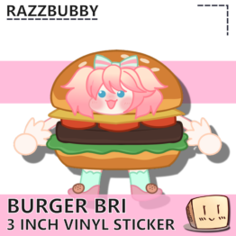 BRI-S-03 Burger Bri Sticker - razzbubby
