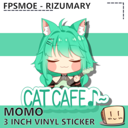 Momo Cat Cafe Sticker - Rizuumary