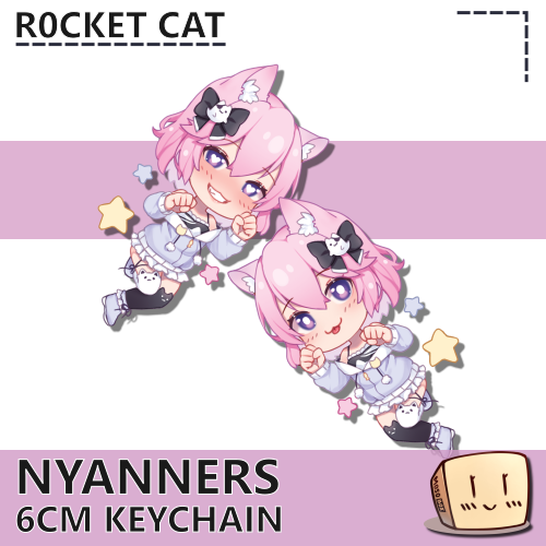 R0C-KC-09 Nyanners Keychain - R0cket Cat