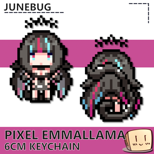JNE-KC-11 Pixel EmmaLlama Keychain - Junebug - Store Image