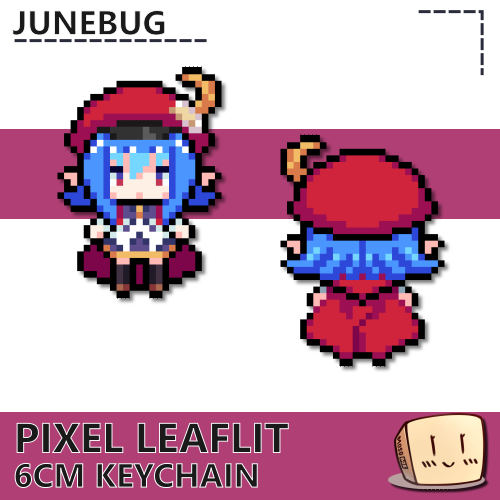 JNE-KC-15 Pixel Leaflit Keychain - Junebug - Store Image