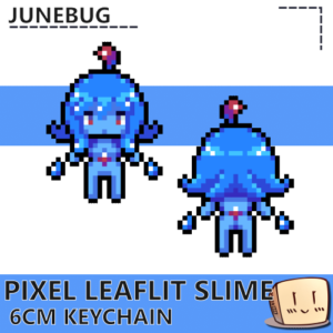 Pixel Leaflit Slime Keychain - Junebug