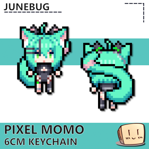 JNE-KC-23 Pixel Momo Keychain - Junebug - Store Image
