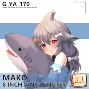 Mako Shark Plushie Bust Sticker - G_Ya_170