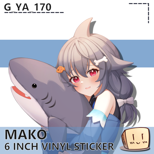 MAK-S-04 Mako Shark Plushie Bust Sticker - G_Ya_170
