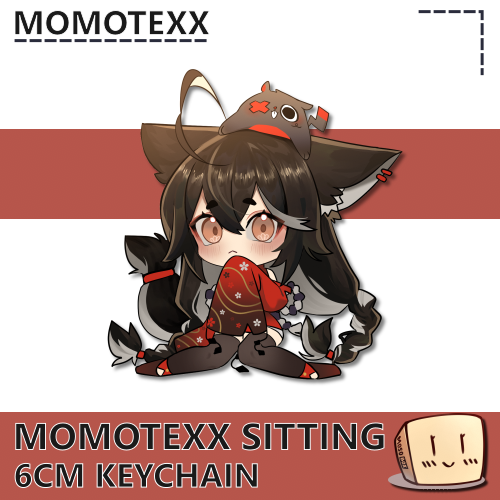 MMT-KC-02 Momotexx Sitting Keychain - Momotexx - Store Image