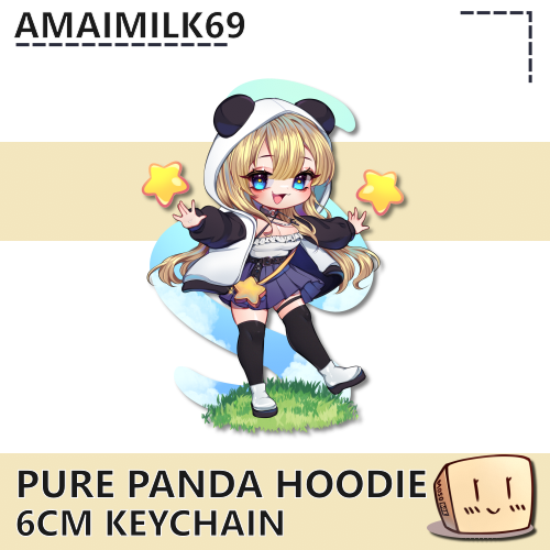 PUR-KC-01 Pure Panda Hoodie Keychain - AmaiMilk69 - Store Image