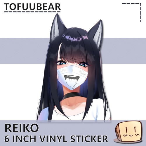 TOF-S-18 Reiko Face Mask Sticker - TofuuBear Cropped - Store Image