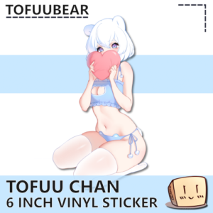 Tofuu Chan Heart Pillow Sticker - TofuuBear