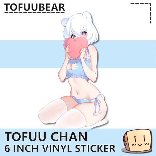 TOF-S-32 Tofuu Chan Heart Pillow Sticker - TofuuBear - Store Image