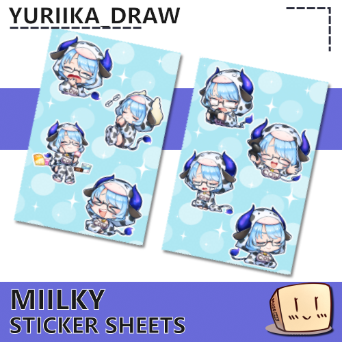 MII-S-09 Miilky Pajama Sticker Sheets - Yuriika_Draw - Store Image