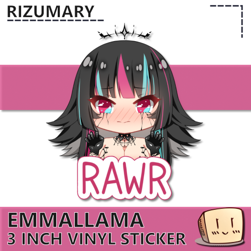 EMM-FPS-S-01 EmmaLlama Rawr Sticker - Rizumary - Store Image