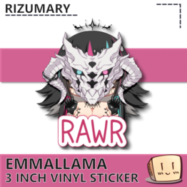 EmmaLlama Rawr Mask Sticker - Rizumary