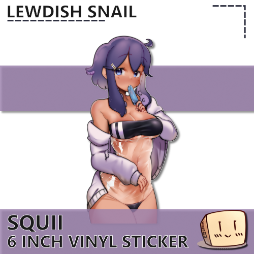 LEW-S-02 Squii Swimsuit Tan Sticker - Lewdish Snail - Store Image