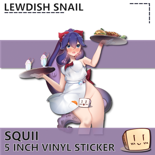 LEW-S-05 Naked Apron Maid Squii Sticker Special Size - Lewdish Snail - Censored