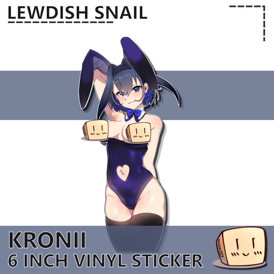 LEW-S-08 Bunny Kronii Sticker Censored - Lewdish Snail