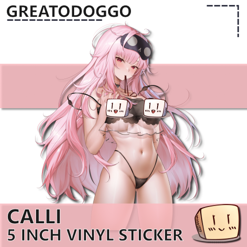 GRE-S-09 Sleepy Calli Lingerie Sticker NSFW - GreatoDoggo - Censored