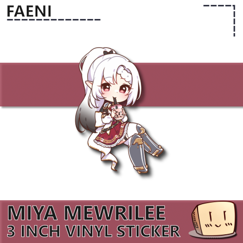 MEW-S-03 Miya Mewrilee Boba Tea Sticker - Faeni - Store Image