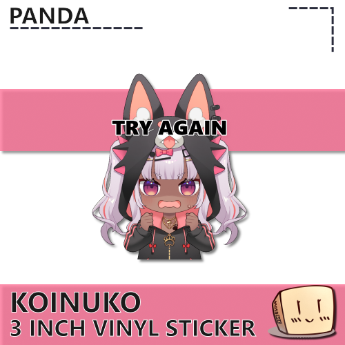 KOI-S-03 Try Again Koinuko Sticker - Panda - Store Image