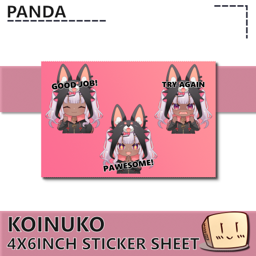 KOI-S-09 Koinuko English Sticker Sheet - Panda - Store Image