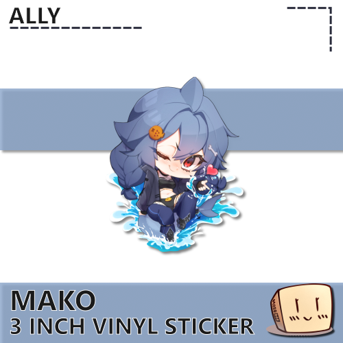 MAK-S-07 Mako Splash Wink Sticker - Ally - Store Image