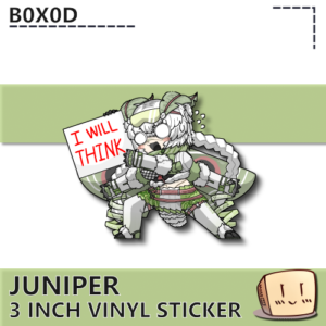 Can't Think Race Queen Juniper Sticker - b0x0d