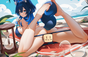 Timeless Summer Kronii Bikini NSFW - GreatoDoggo