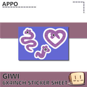 Giwi Worm Sticker Sheet - appo