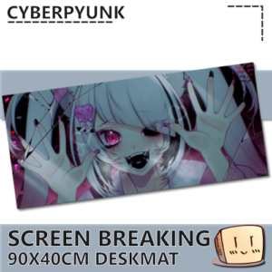 Screen Breaking Deskmat - Cyberpyunk