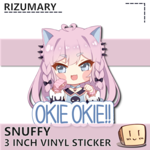 Pink Snuffy Okie Okie!! Sticker - Rizumary